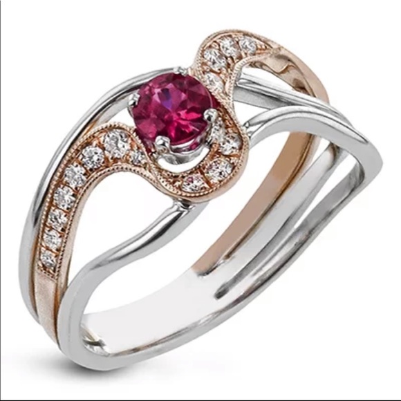 New 925 Silver Wonderful Dainty Two Tone Ring - Picture 4 of 6